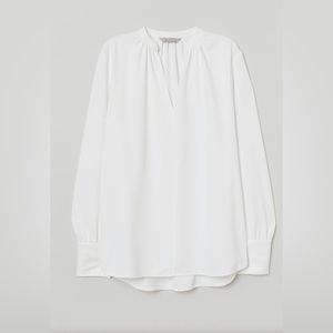 H&M V-Neck Blouse, Size XS, White